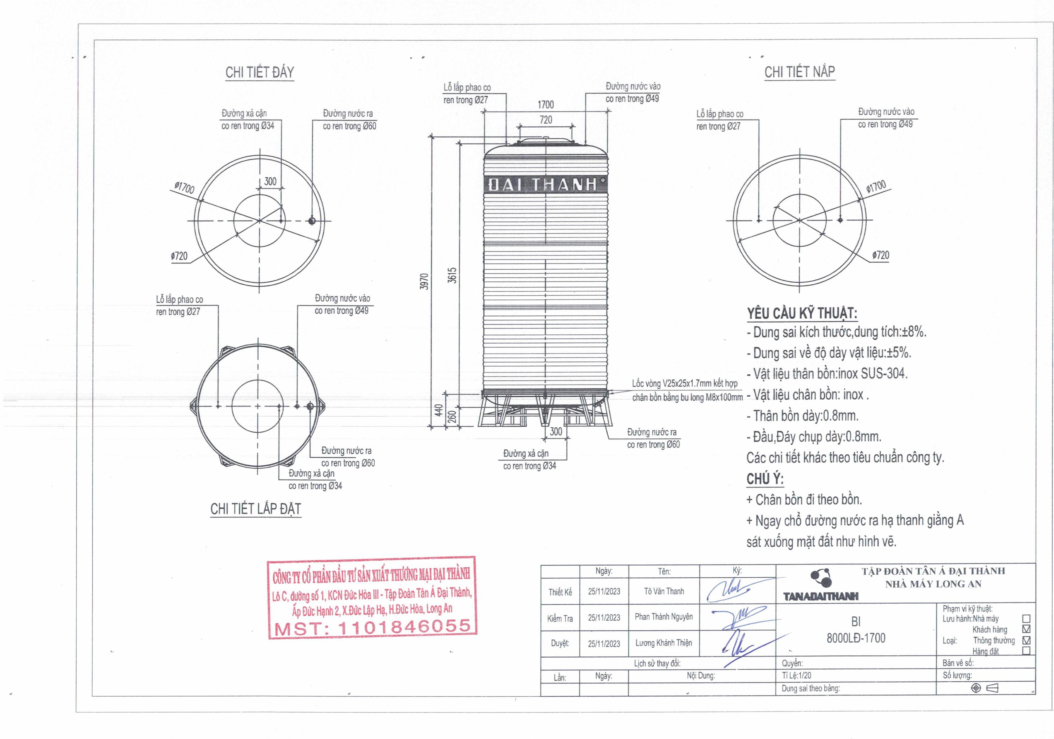 ban ve bon nuoc inox dai thanh 8000 lit dung